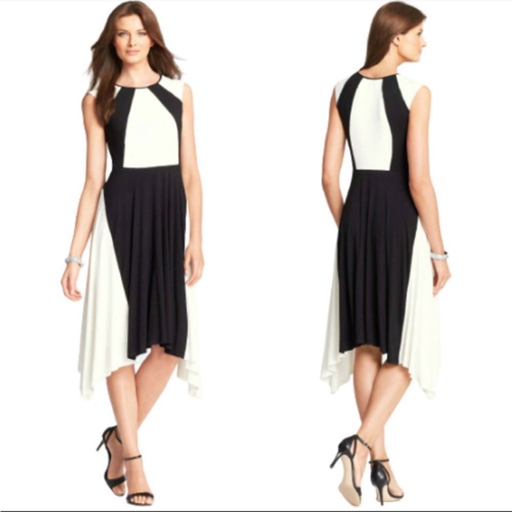 NWOT Ann Taylor size 2 color block high low dress